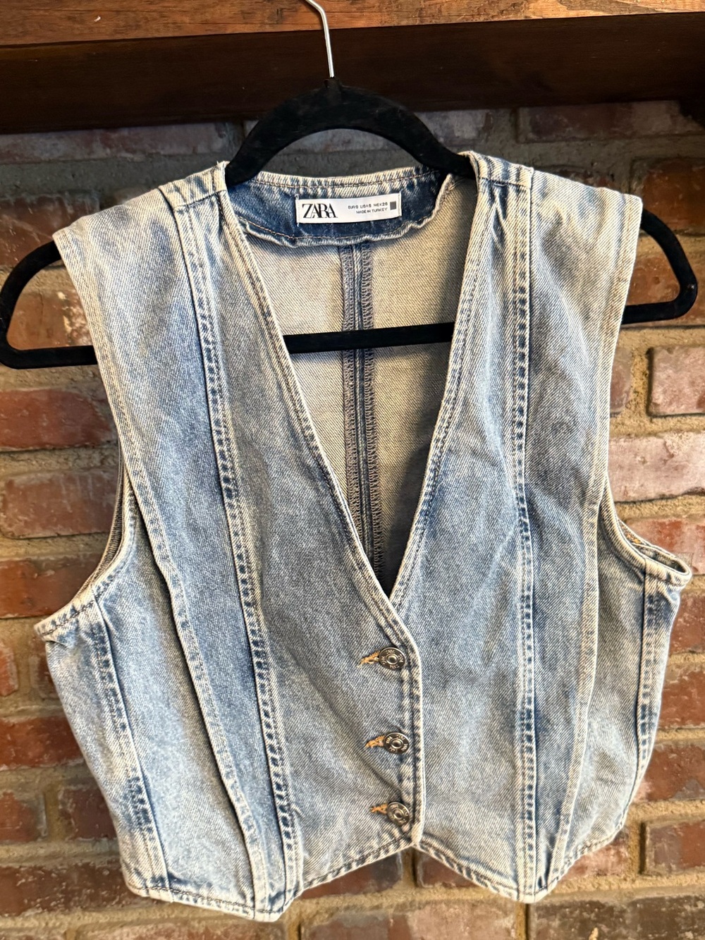 Zara Light Blue Denim Vest